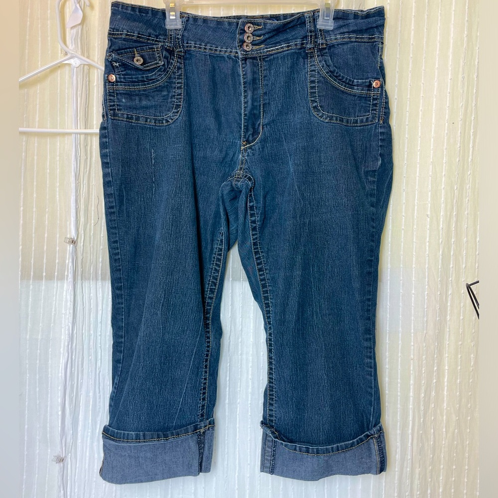 Angels size 22 stretch jeans cuff long capris